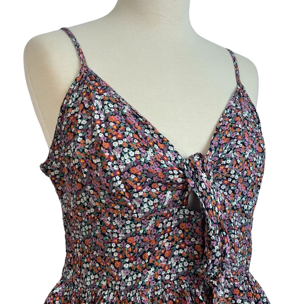 Patrons Of Peace Floral Ruffled Strappy Crop Top Smocked Size Large - Picture 2 of 10